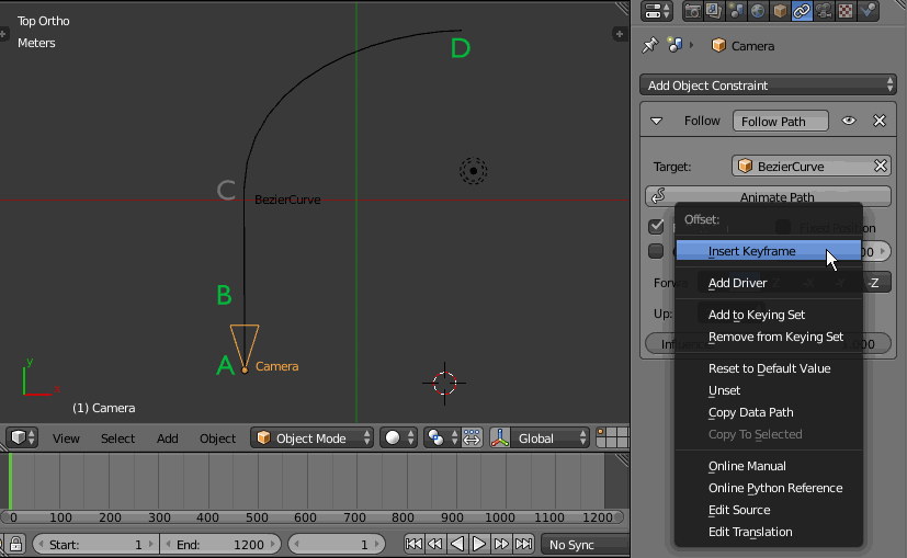python What is the best way to animate the camera path? Blender