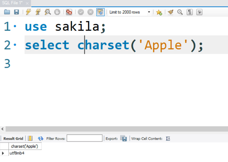 sql Reason for charset() giving different outputs in mysql command