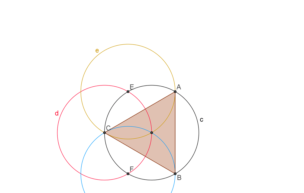 geometry Compass and straightedge contruction of an equilateral triangle inscribed in a given