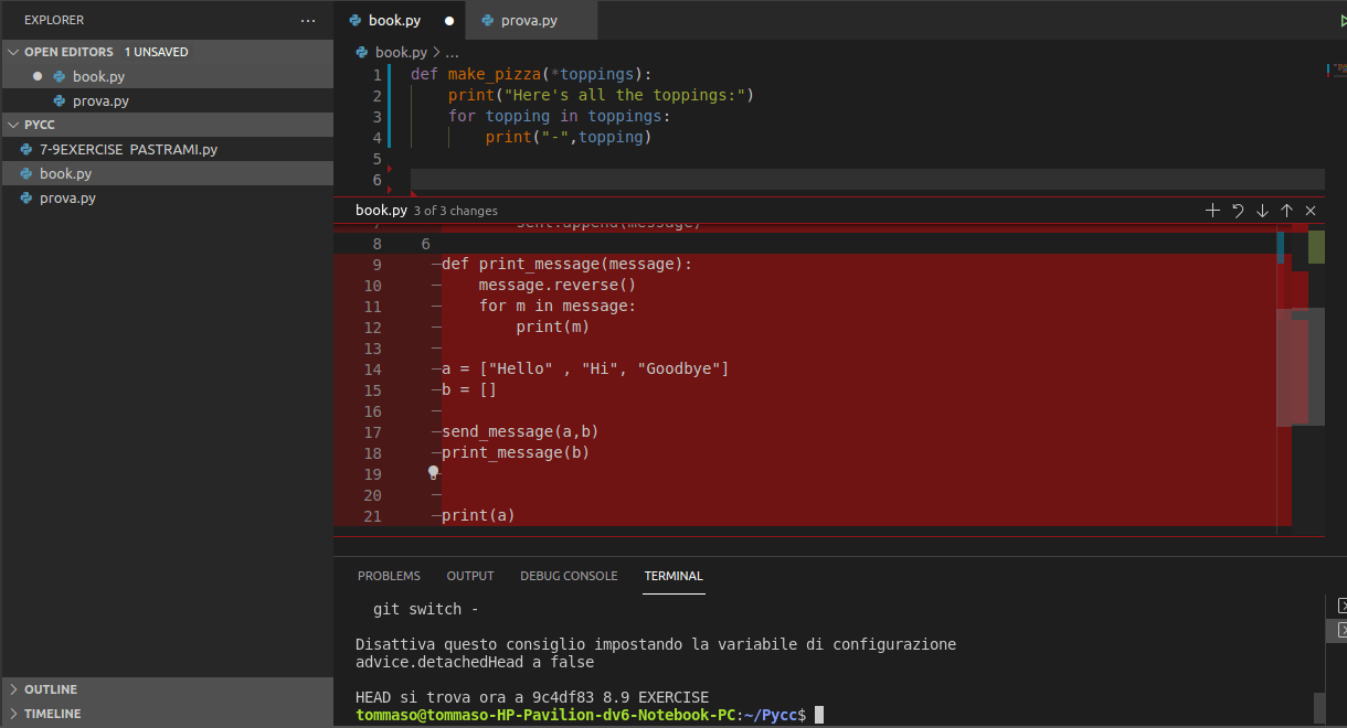 visual studio code Git CHECKOUT working only through gutter