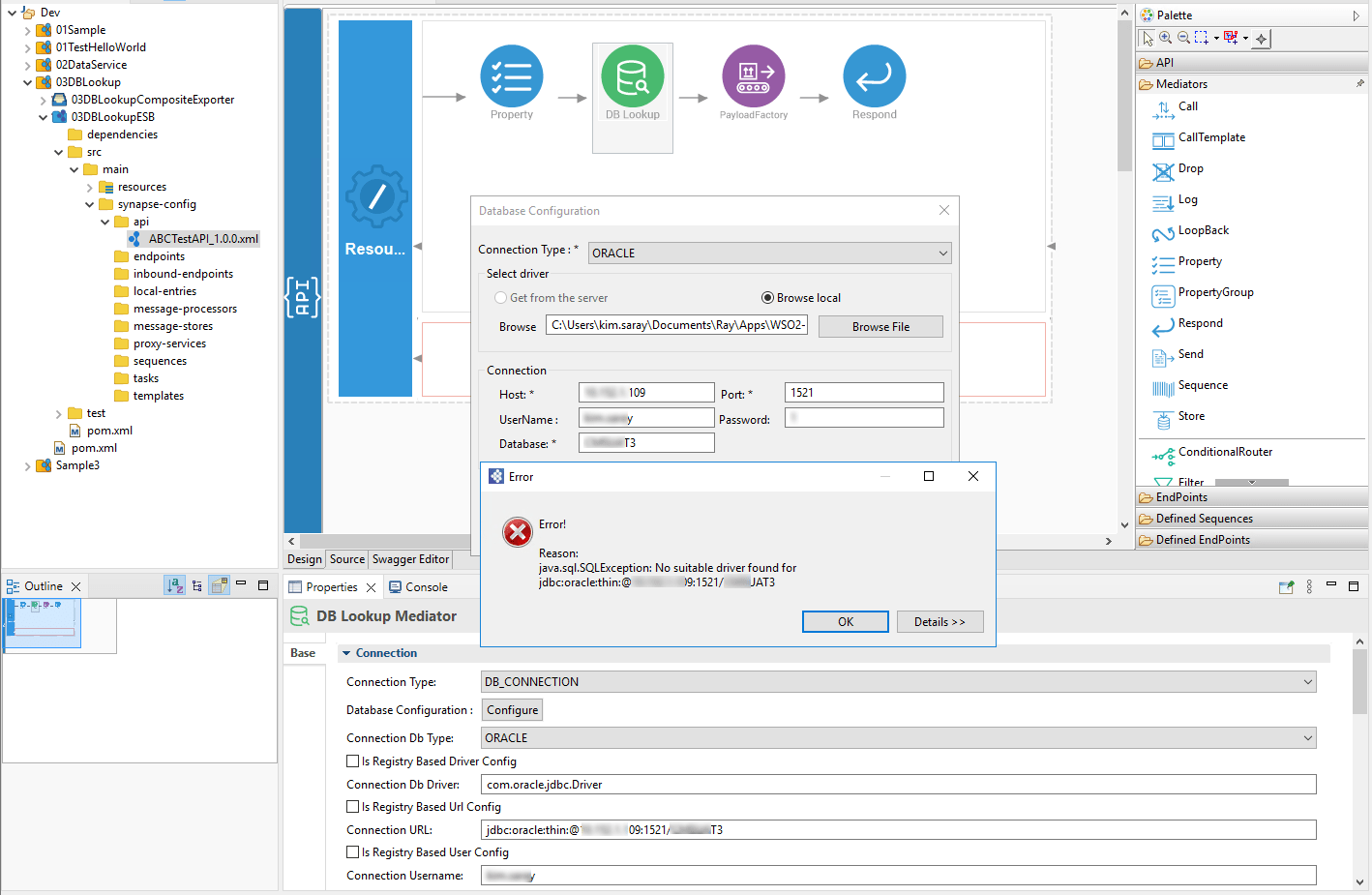 WSO2 java.sql.SQLException no suitable driver found for jdbcoracle