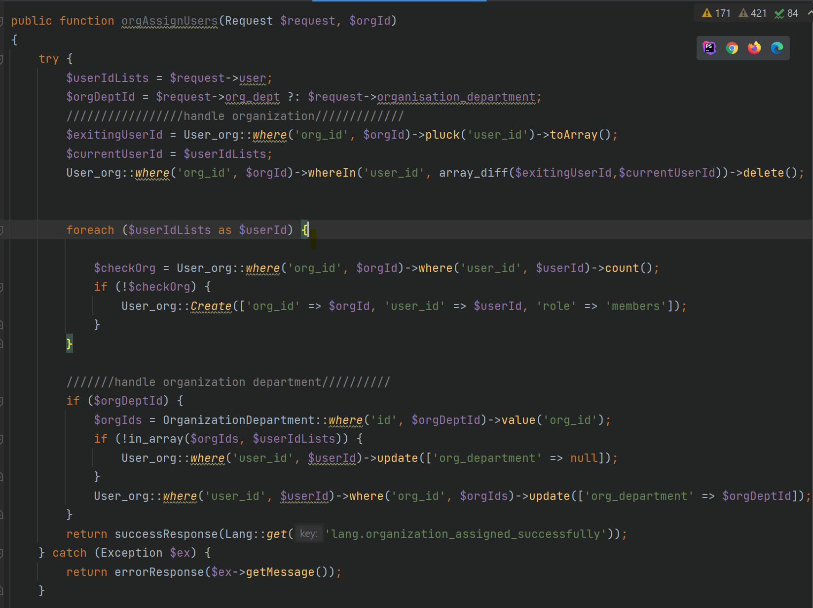 php why user_id is not assigning on DB table in