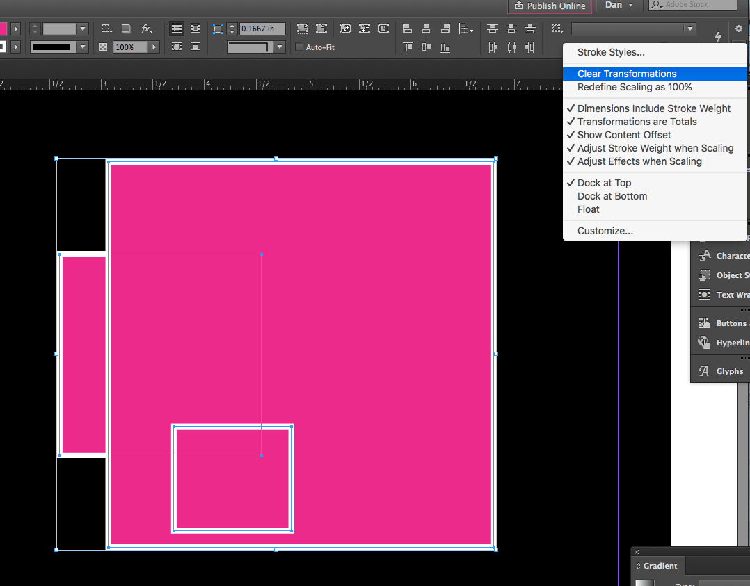 adobe indesign 3 rectangles with same stroke weight appear different