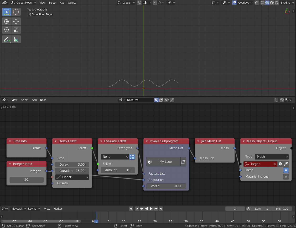 Animation Nodes How to make a series of waves Blender