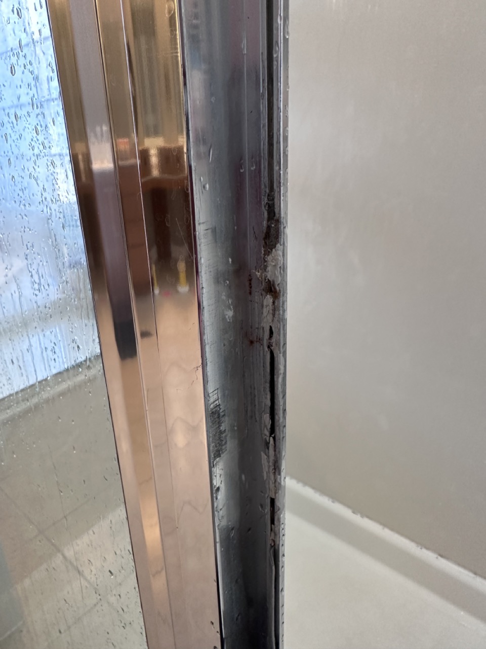 corrosion Glass framed shower door missing Home Improvement Stack Exchange