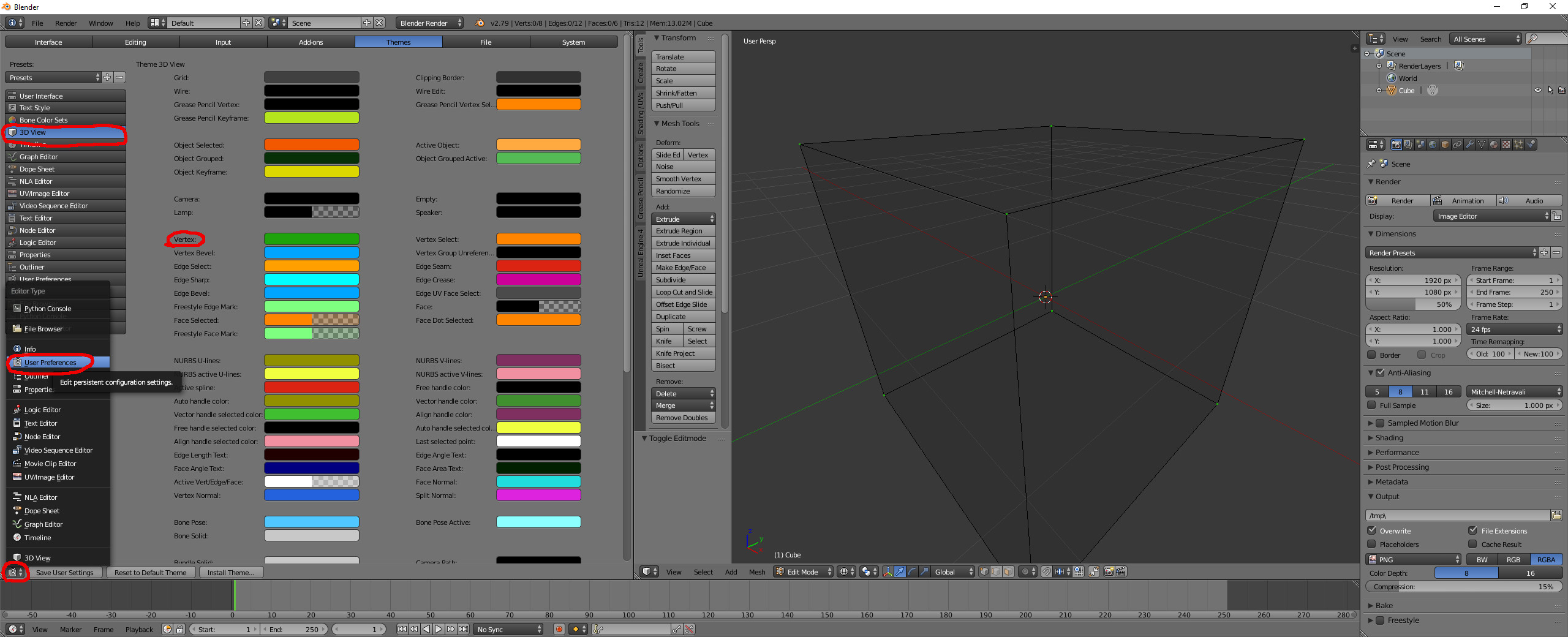 modeling how change mesh and vertex and edges color Blender Stack
