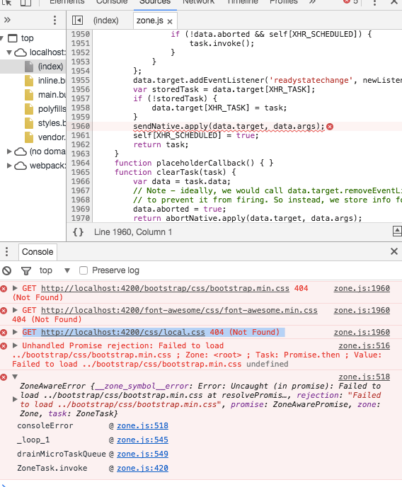 angularjs Unhandled Promise Rejection in Angular 2 Stack Overflow