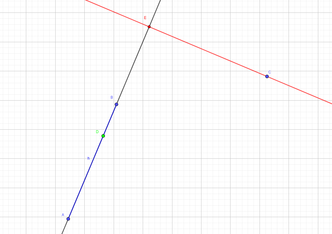 geometry Distance from a point to a line segment using a custom