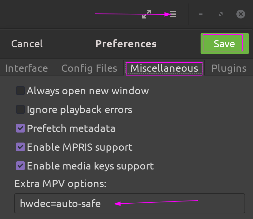 nvidia How to enable HW acceleration in Celluloid video player in