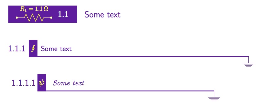 tikz pgf Modifying the section, subsection and
