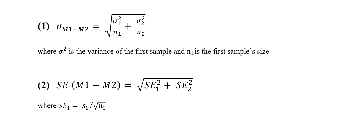 experiment design alternative formulas for standard error of a