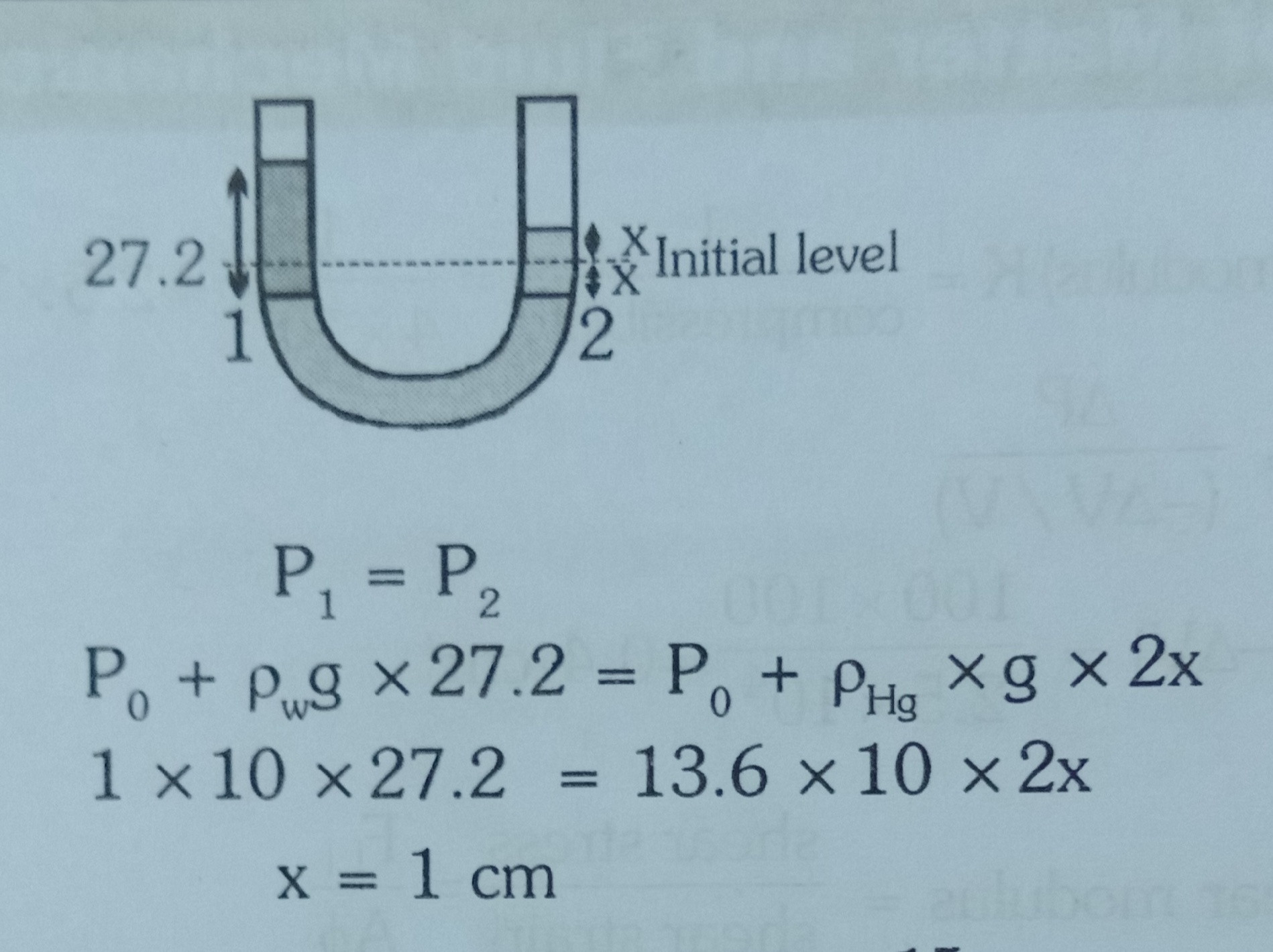 homework and exercises Manometer Equation Error Physics Stack Exchange