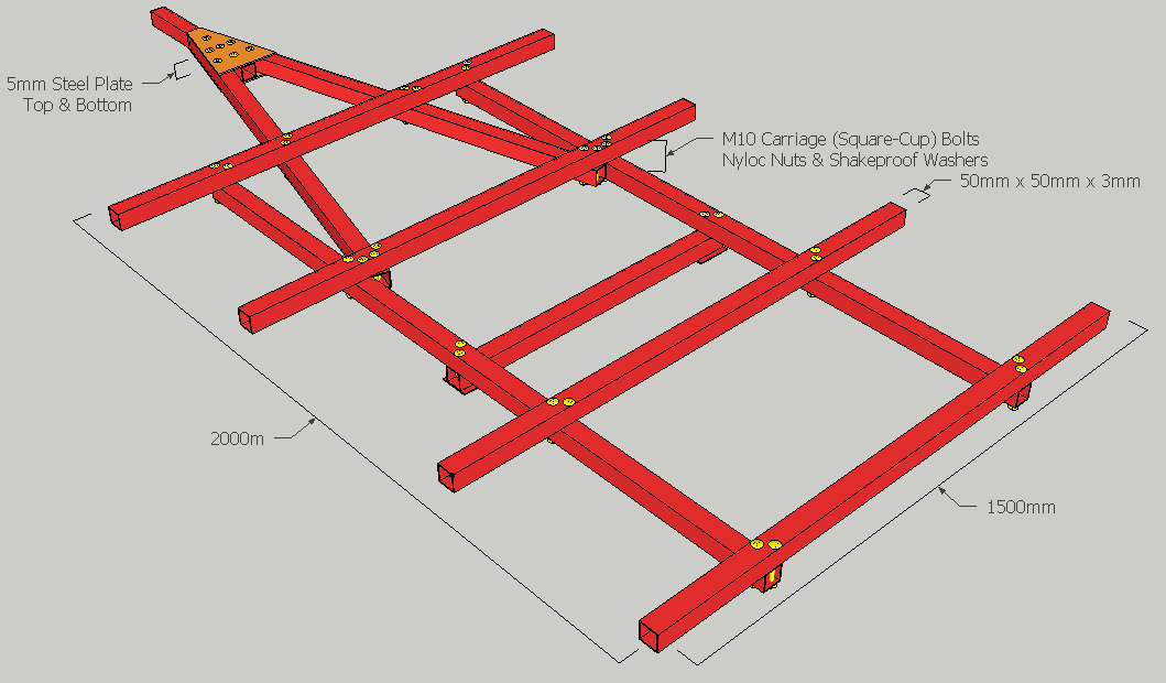 Construcción de un chasis de remolque sin soldadura