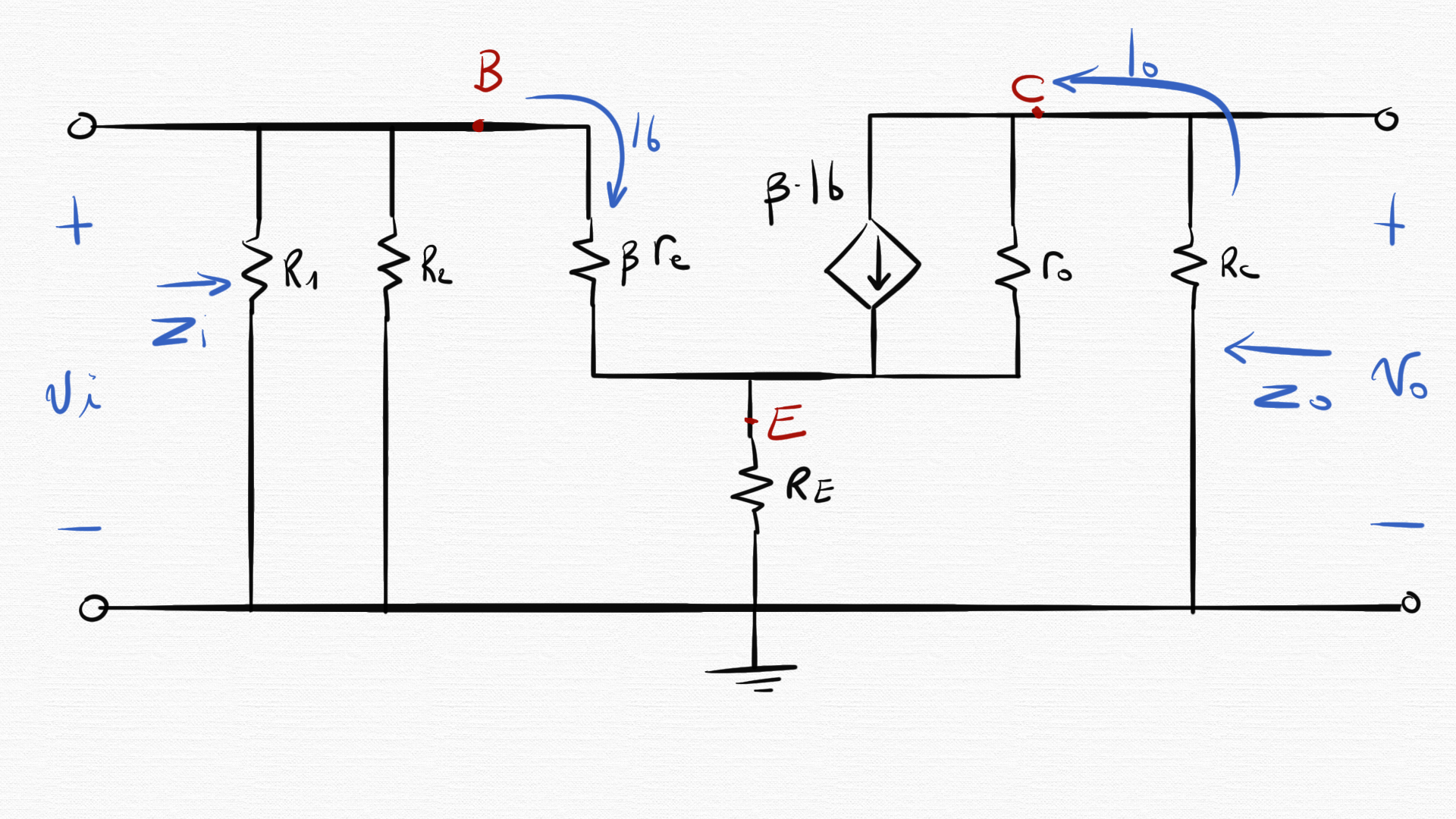 Zₒ for small signal analysis with BJT for unbypassed emitter and rₒ in