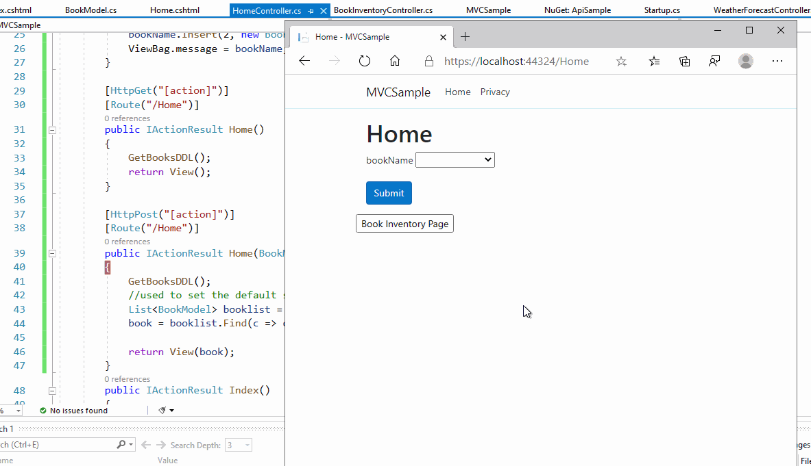 Navigate to new view on button click in Core 3.1 MVC Stack