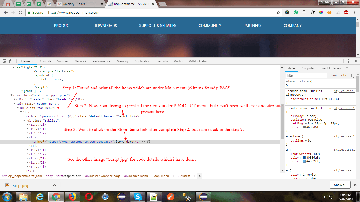java How to Print Submenu Links without any Attribute In Selenium
