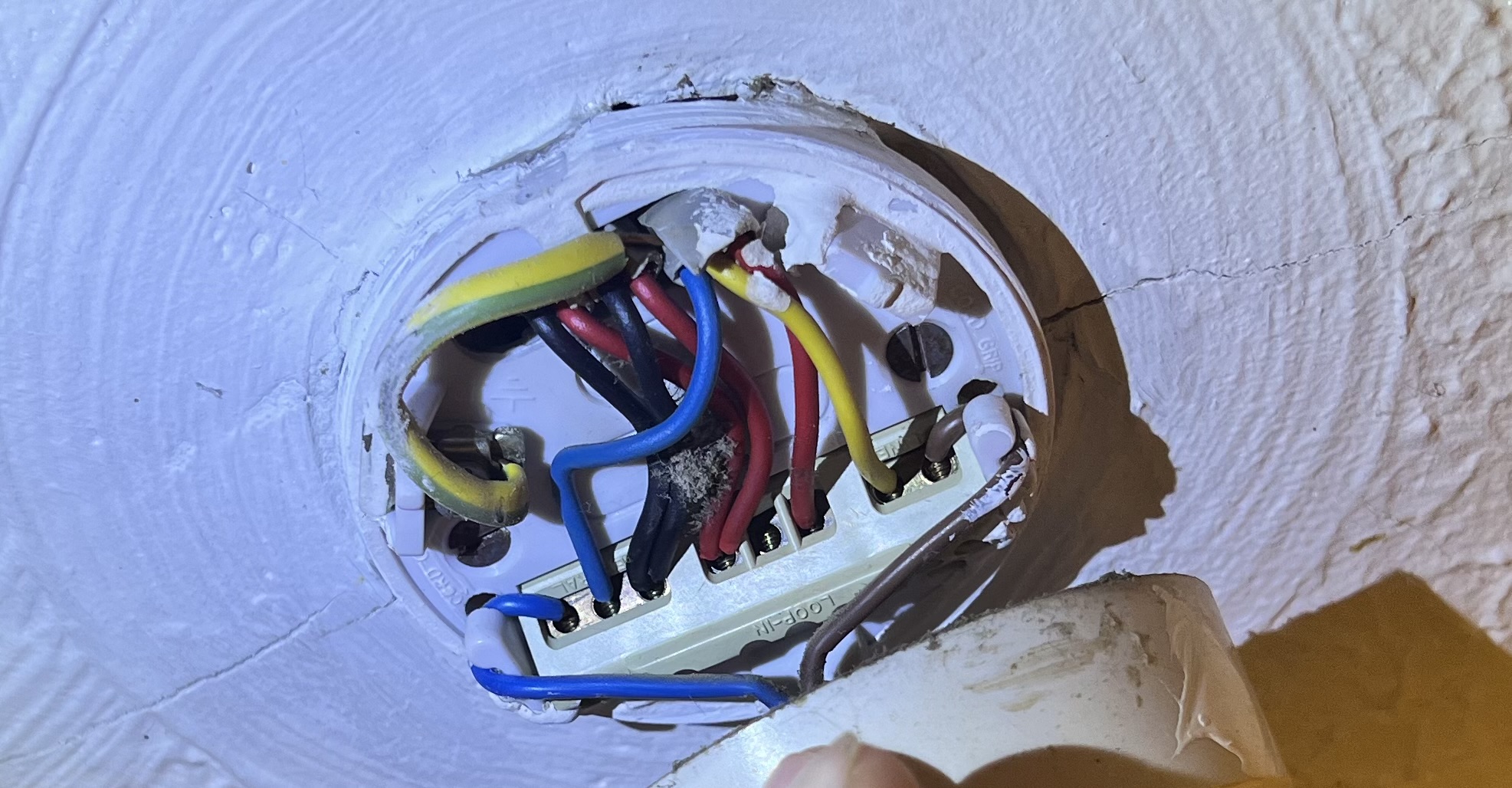 lighting - Replacing light fitting with a lot of wires - Home