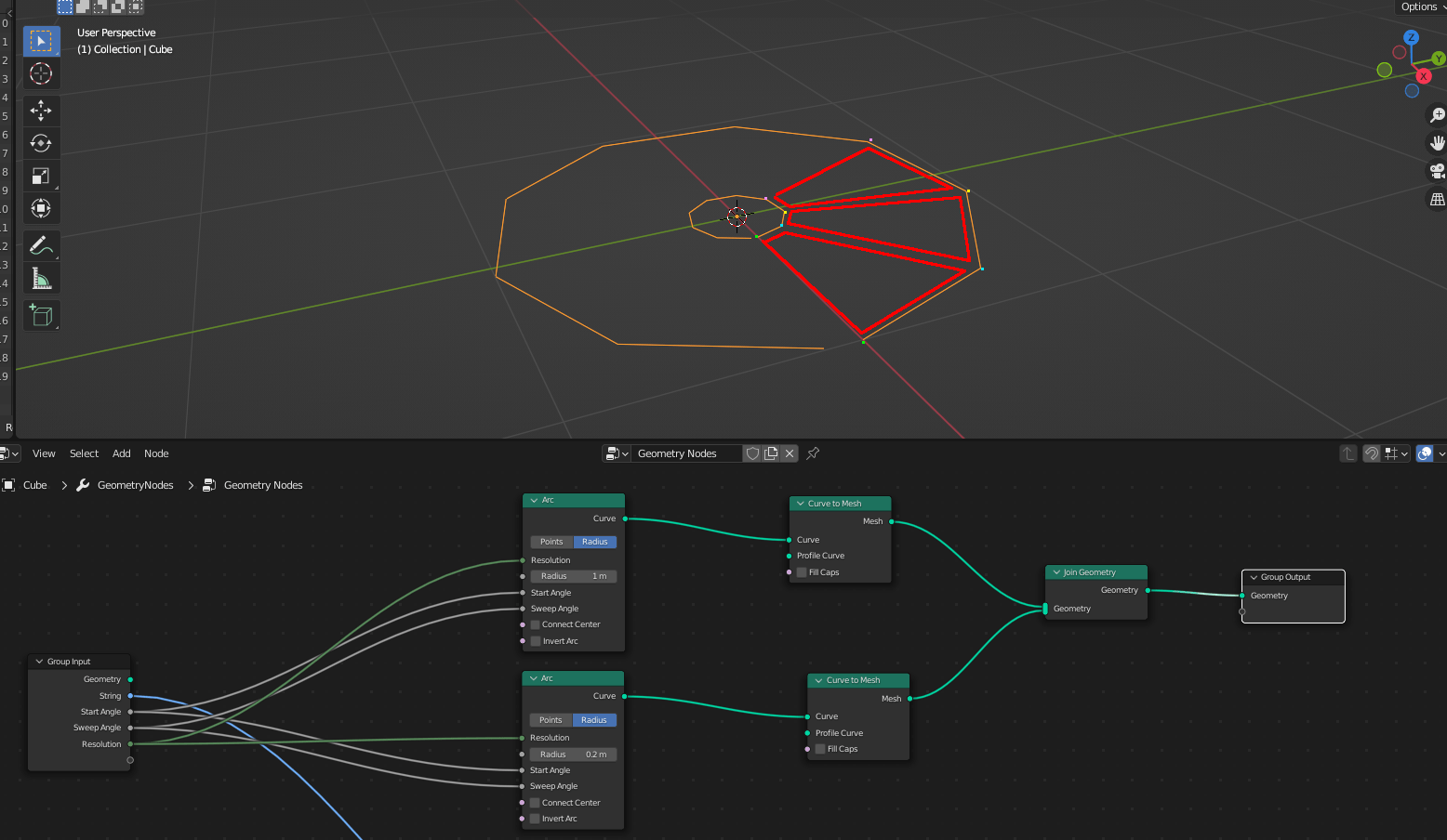 Creating strip out of two lines with geometry nodes Blender Stack Exchange