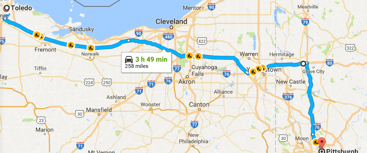 Ohio Toll Road Map