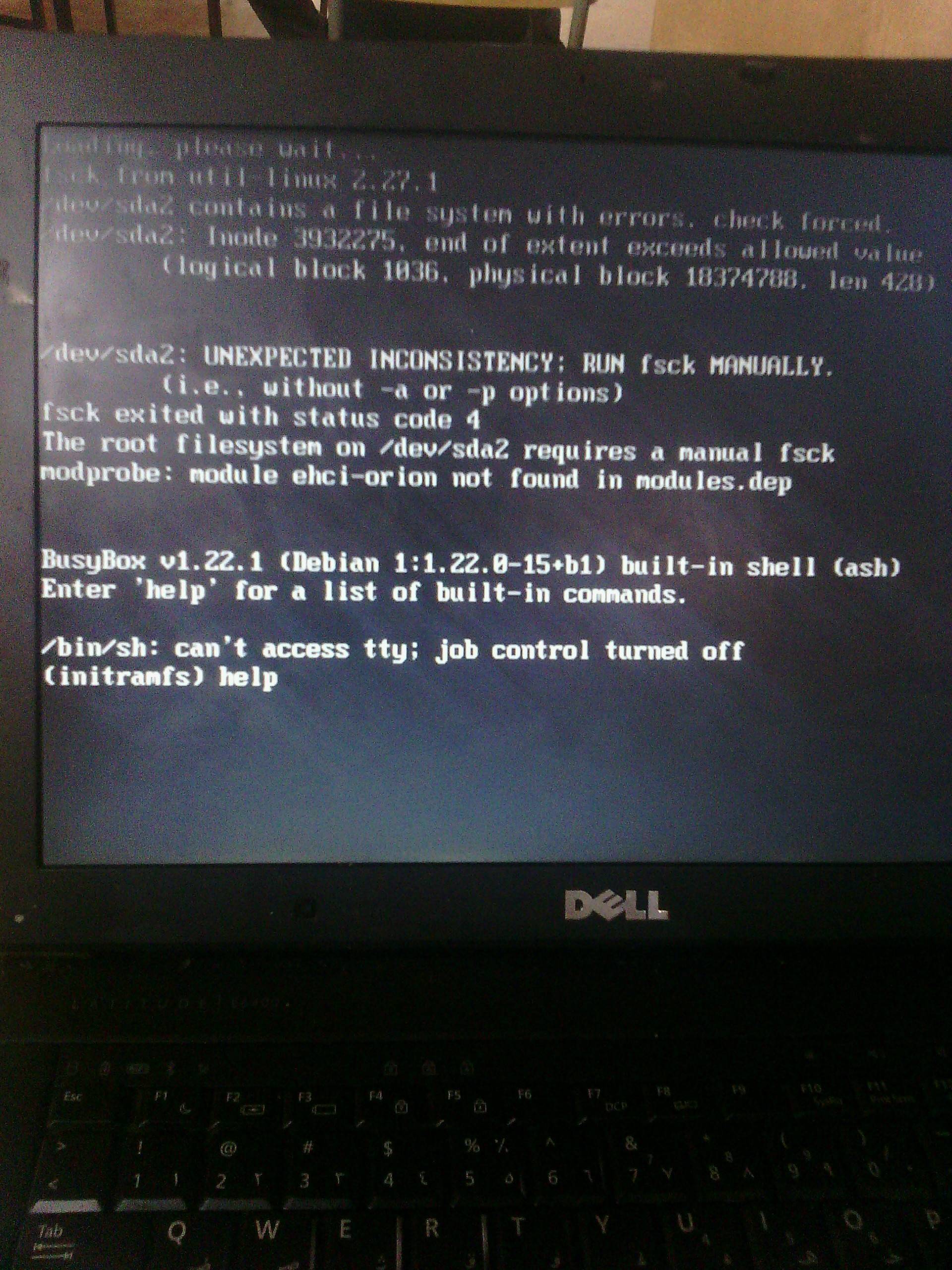 linux My computer says "/dev/sda2 contains a file system with error