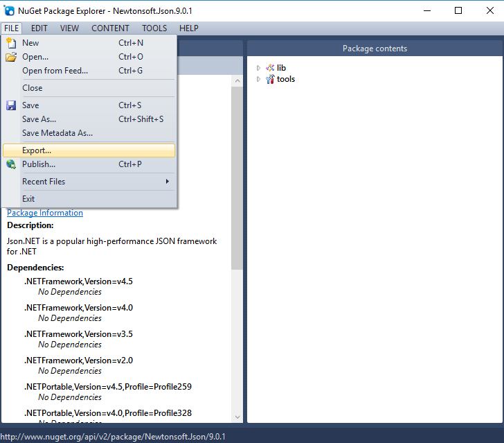 Get .nuspec file for existing nuget package Stack Overflow