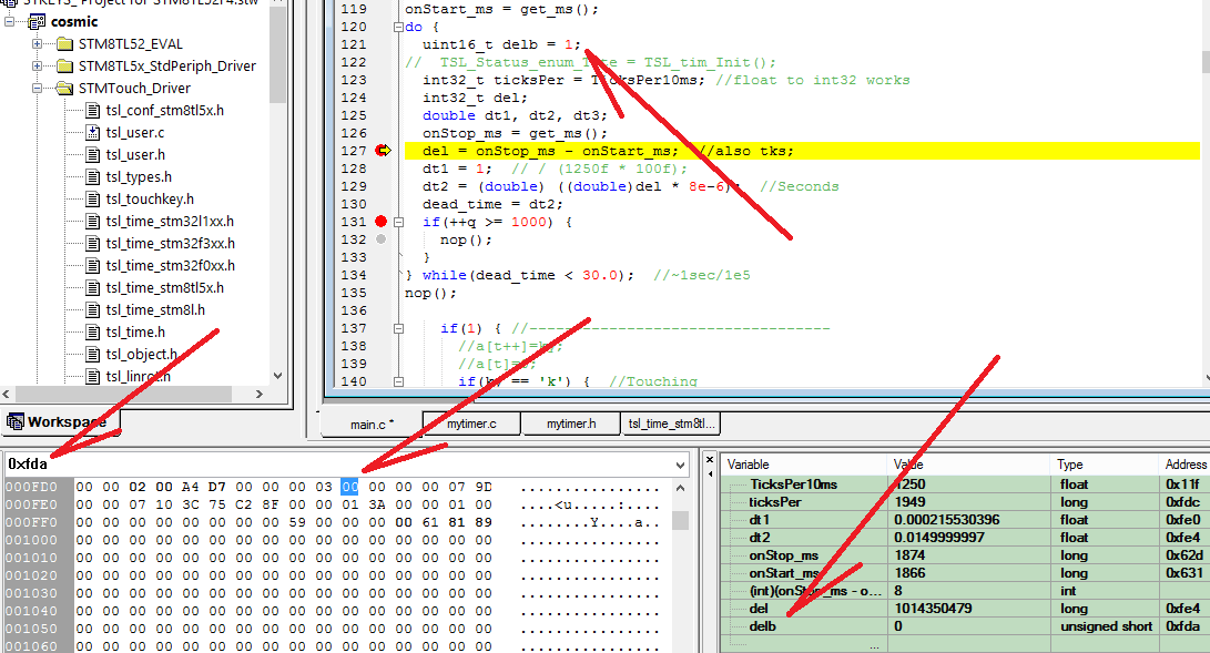 microcontroller Problems watch variables in the free STVD IDE while