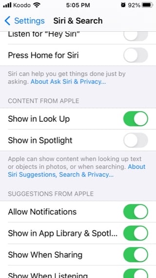 notifications - How to disable Siri suggestions on iOS 15.6? - Ask