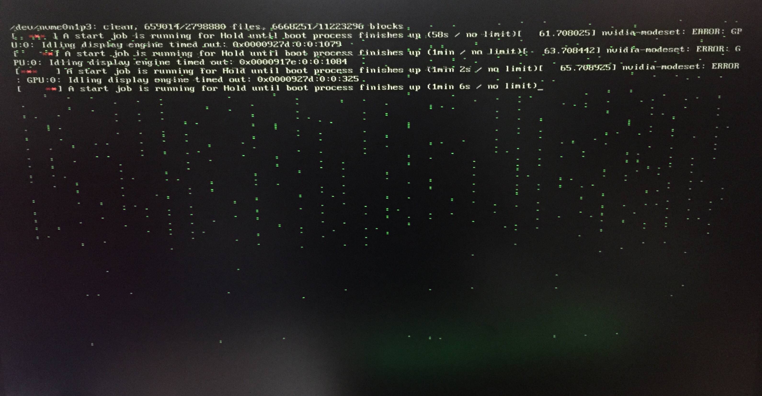 Black screen, nvidiamodeset ERROR GPU0 Idling display engine time out
