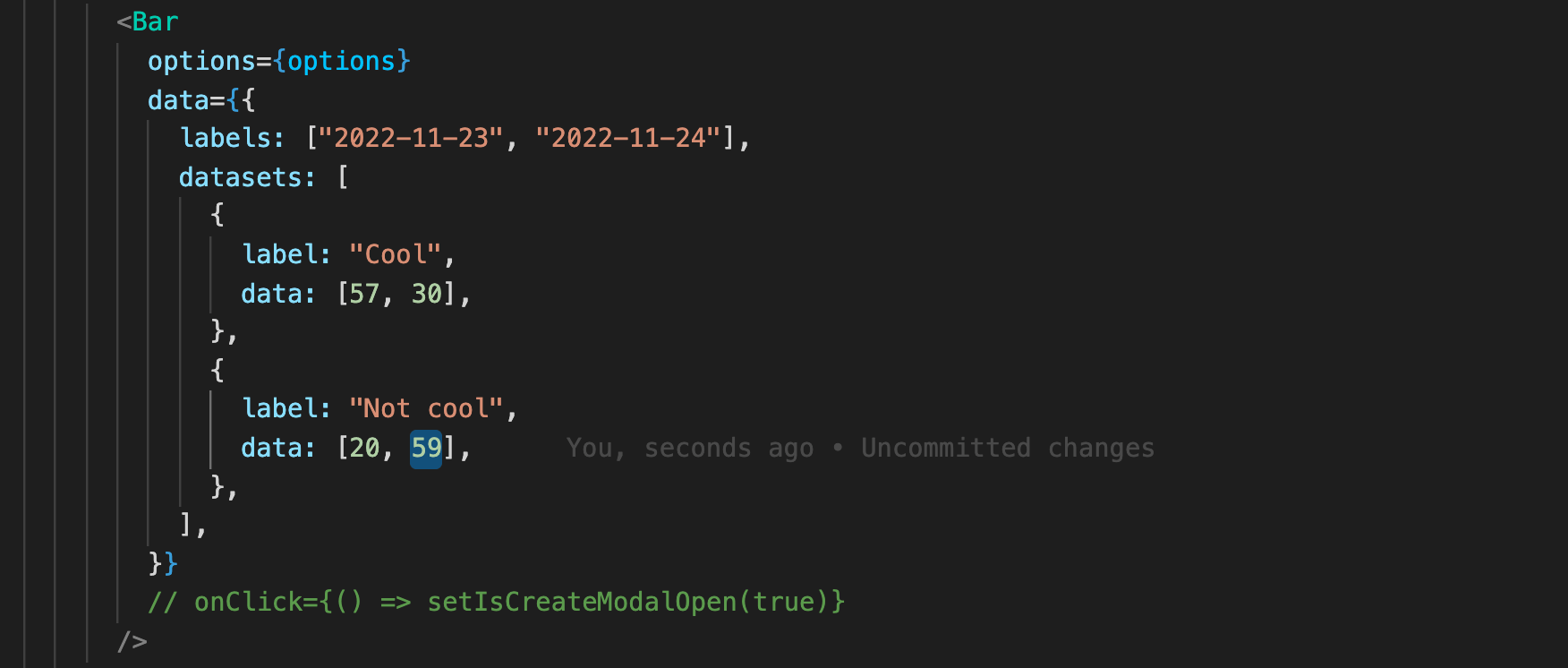 javascript ReactChartJs2 matching label with dataset object Stack