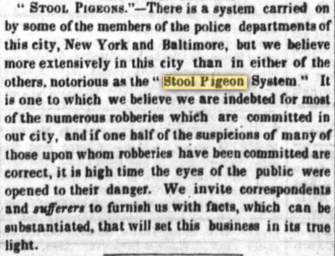 Etymology of the word "stoolpigeon" English Language & Usage Stack Exchange
