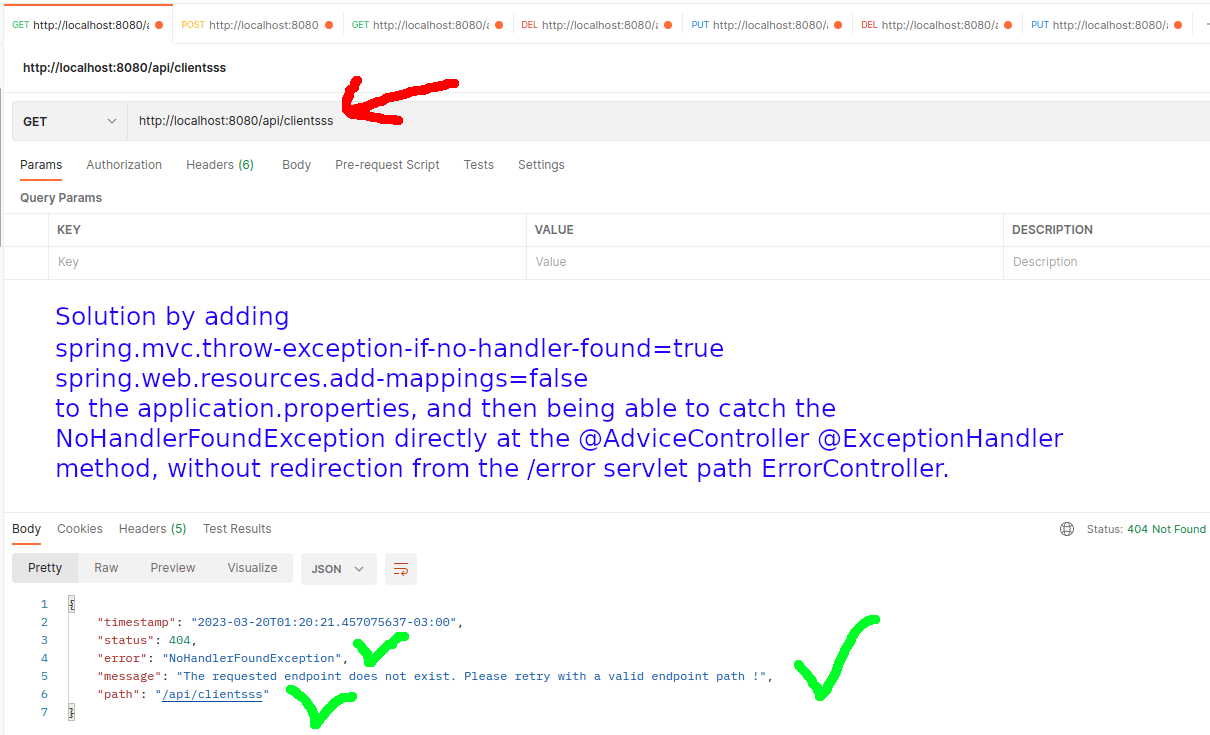 What Exception class type does Spring Boot throw when the user tries to