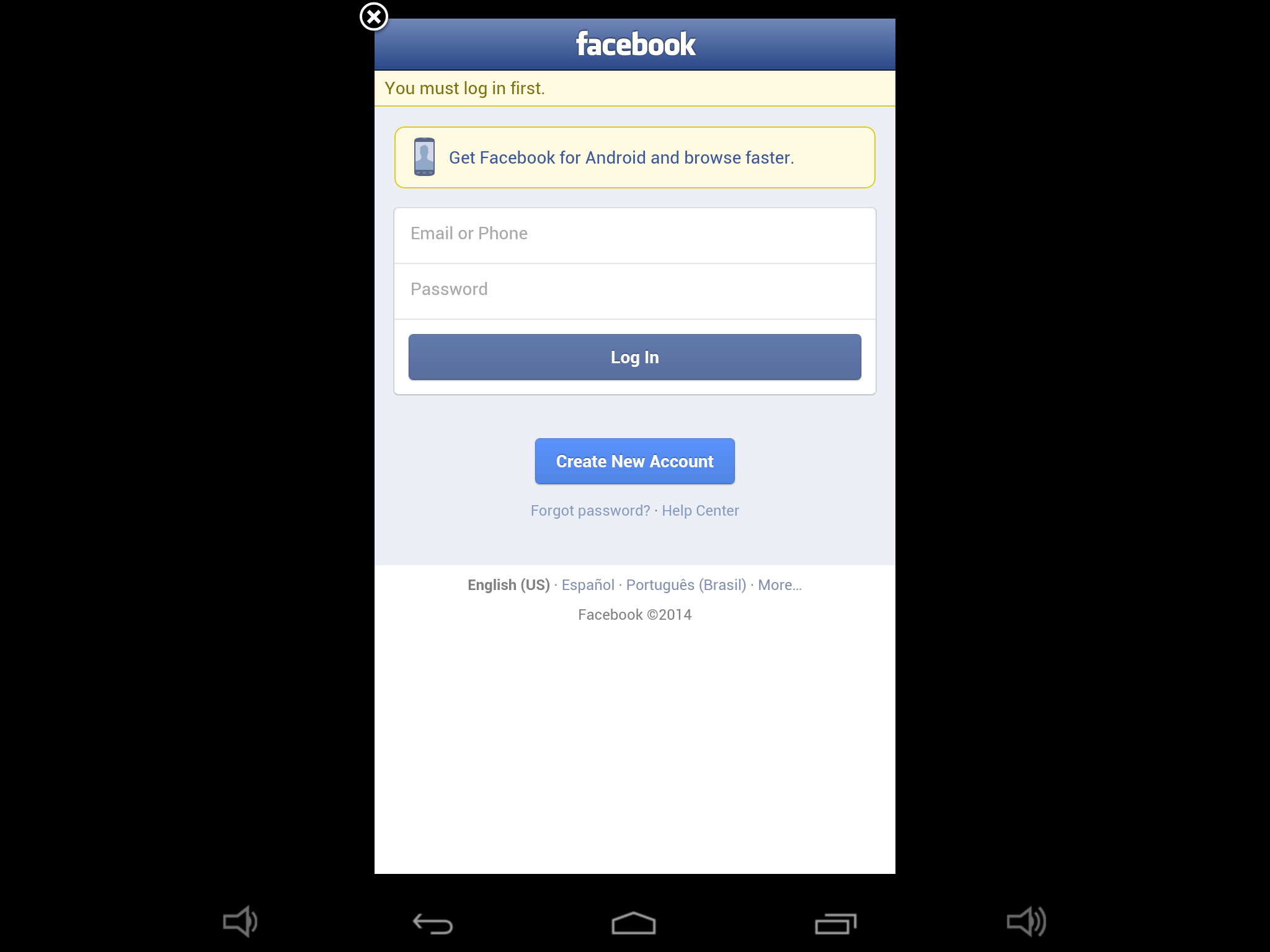 How To Handle a User Clicking the X Button in Facebook Login DIalog In
