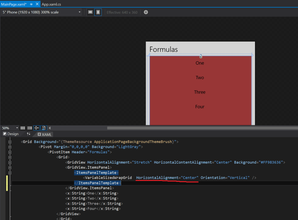 c Centering a mediaelement according to the aspect ratio Stack
