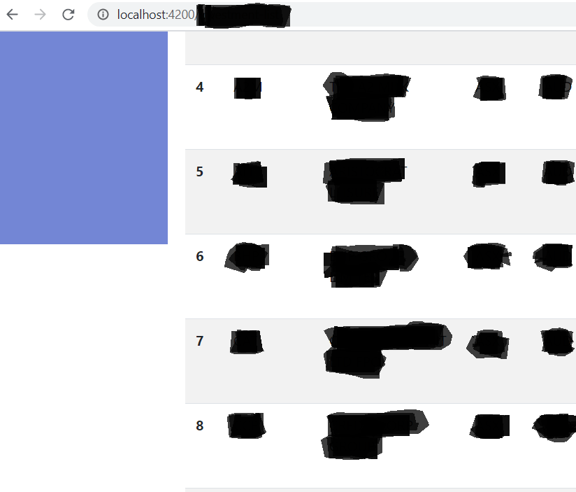 html Sidebar when moved from app component to a separate component in