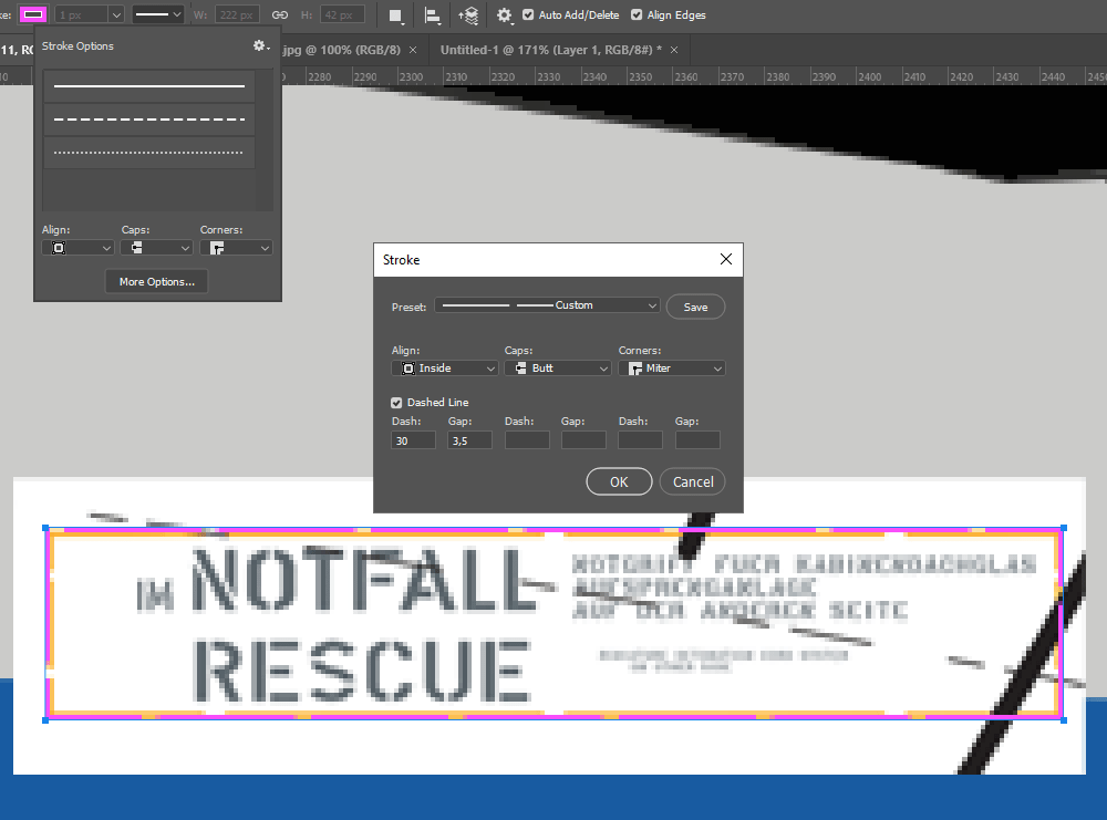 adobe How to move dashed stroke along path in PS 2022