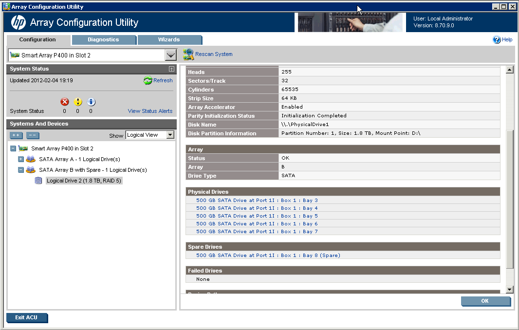 storage - What's the relation between "HP Diagnostics" the "Array