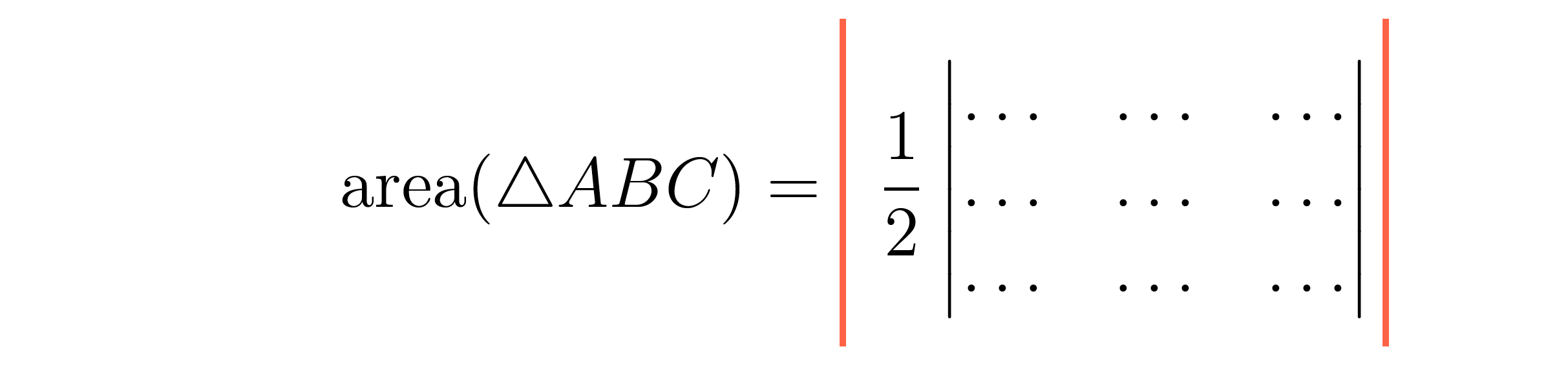 math mode A long colored absolute value into a determinant TeX