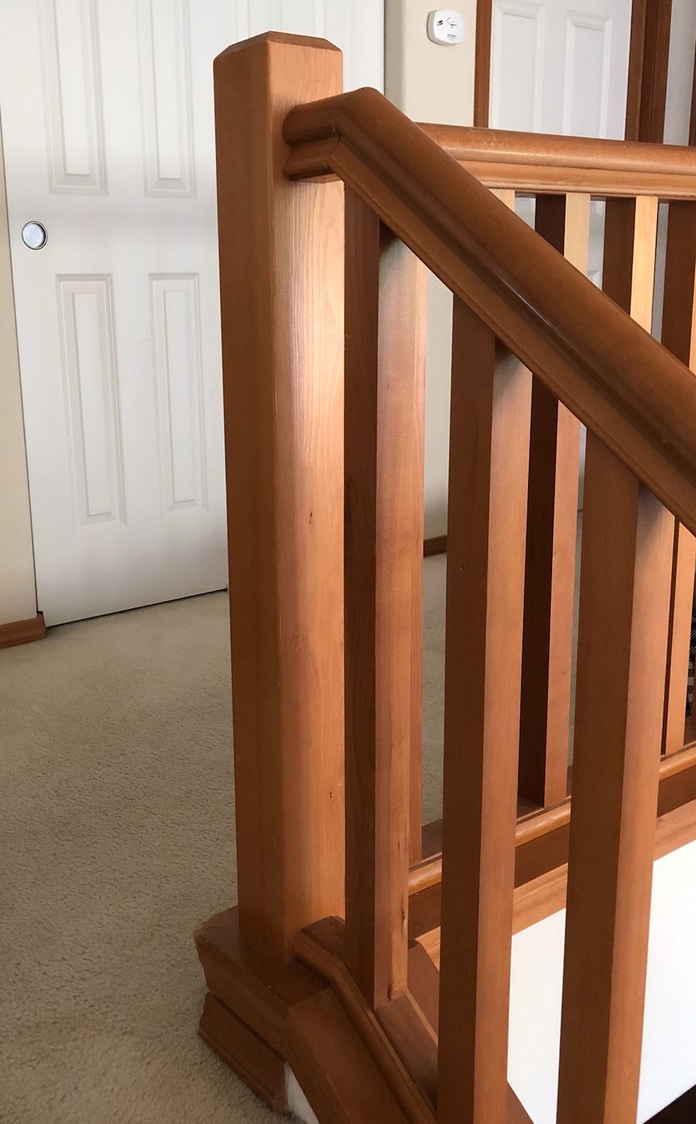 woodworking Fixing a wooden stair railing connection that came loose