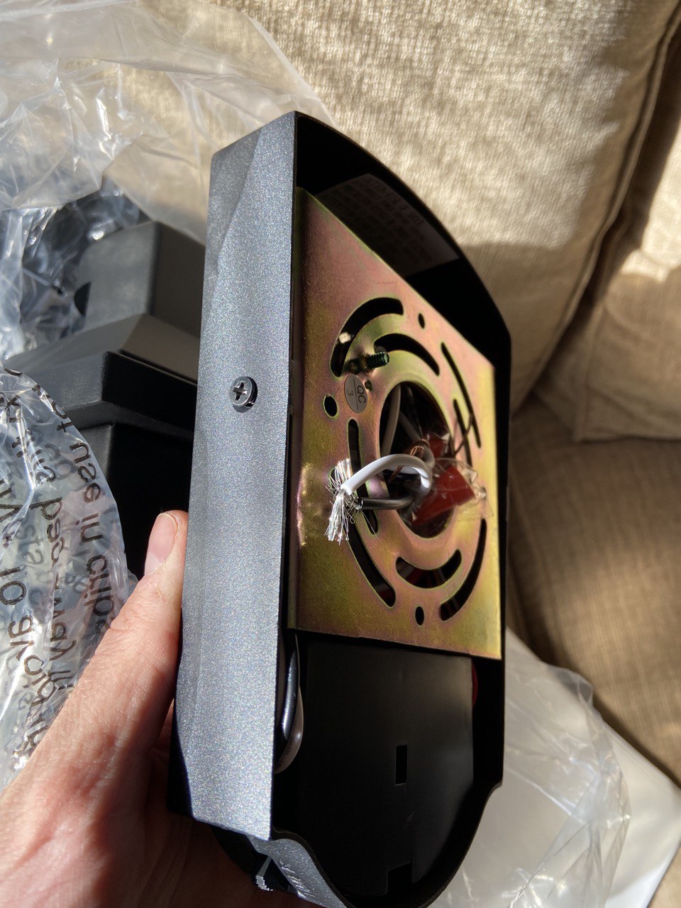 electrical Trim piece to allow flush install of exterior light with