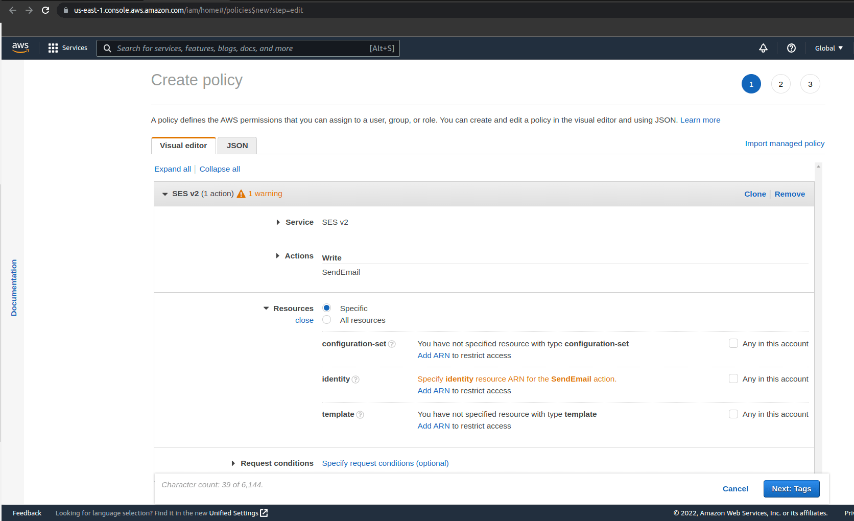 amazon web services What are valid values for the TemplateArn