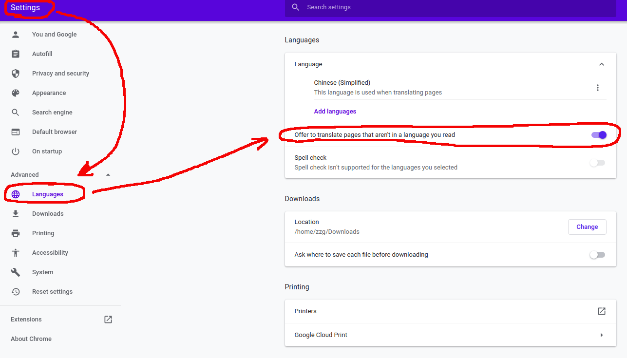 html How to disable auxiliary menu in Chrome “Translate to Portuguese