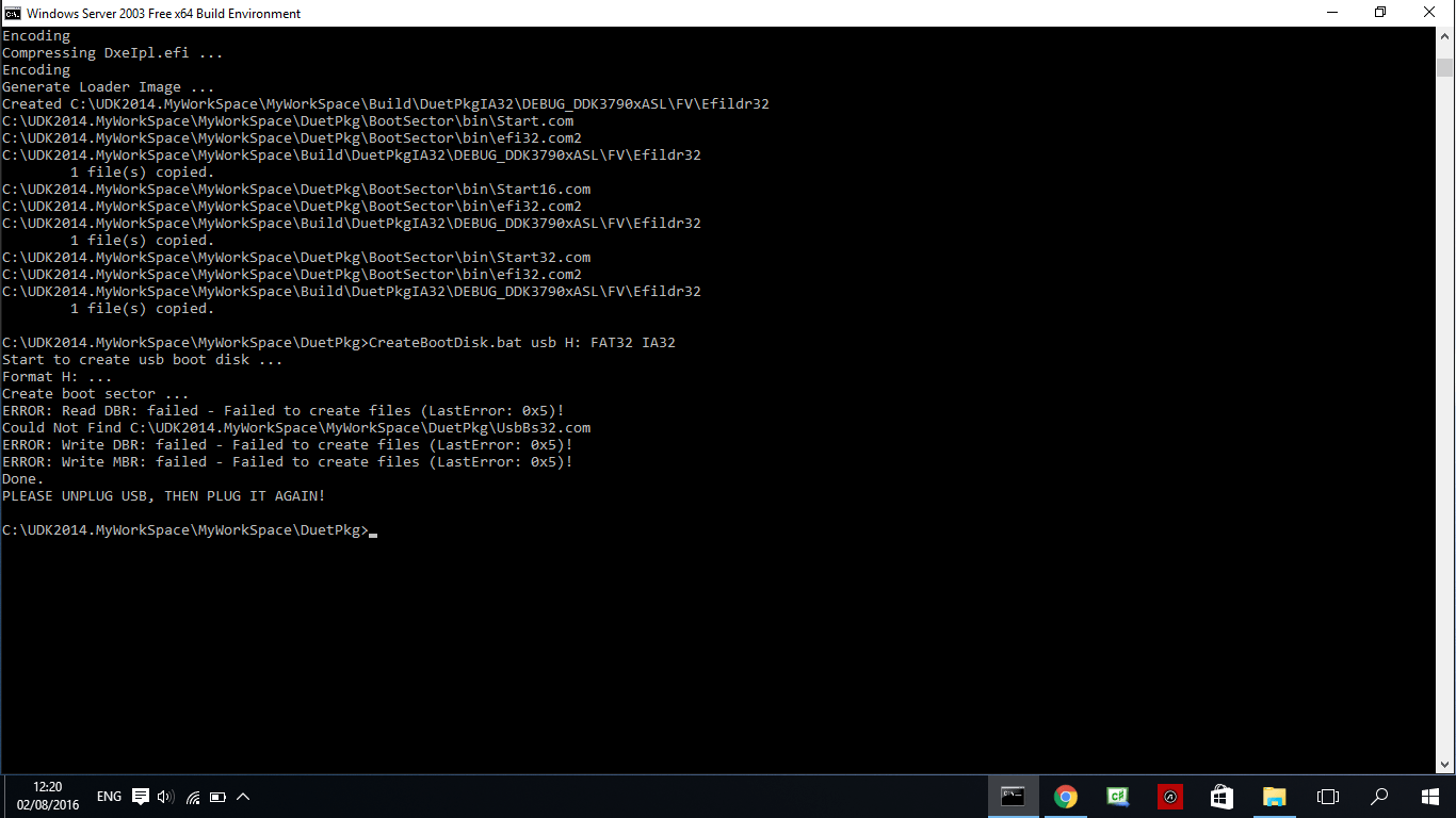 uefi edk2 fail to create DUET+INTEL CHIPSEC Stack Overflow