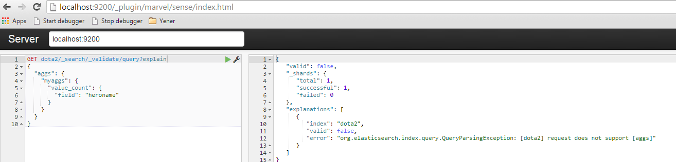 elasticsearch validation of aggregation queries Stack Overflow