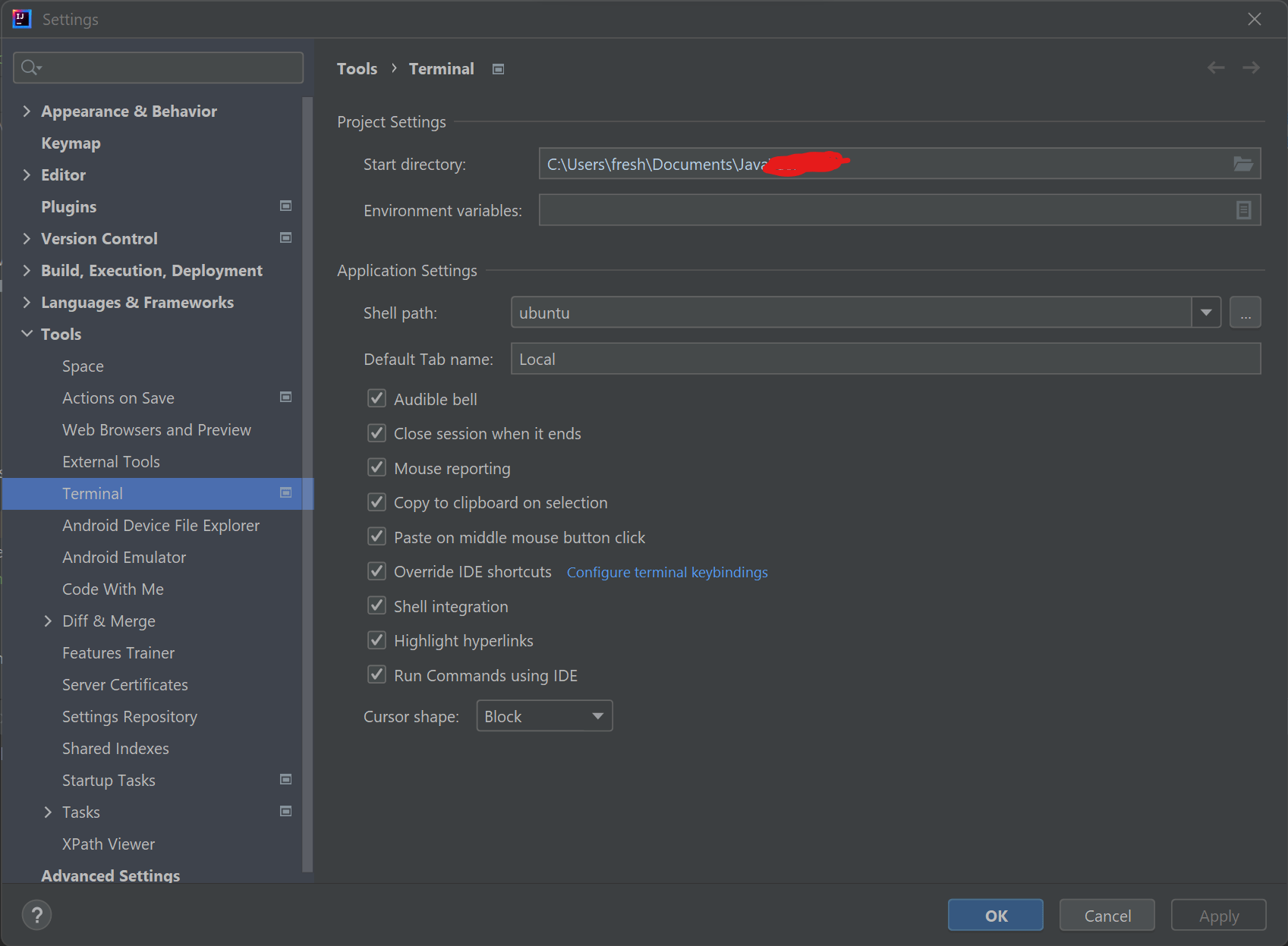 How can I get IntelliJ to open my zsh terminal as the default with the