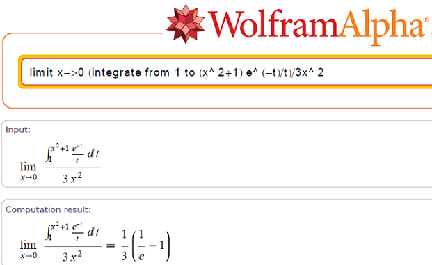 calculus A limit wrong using Wolfram Alpha Mathematics Stack Exchange