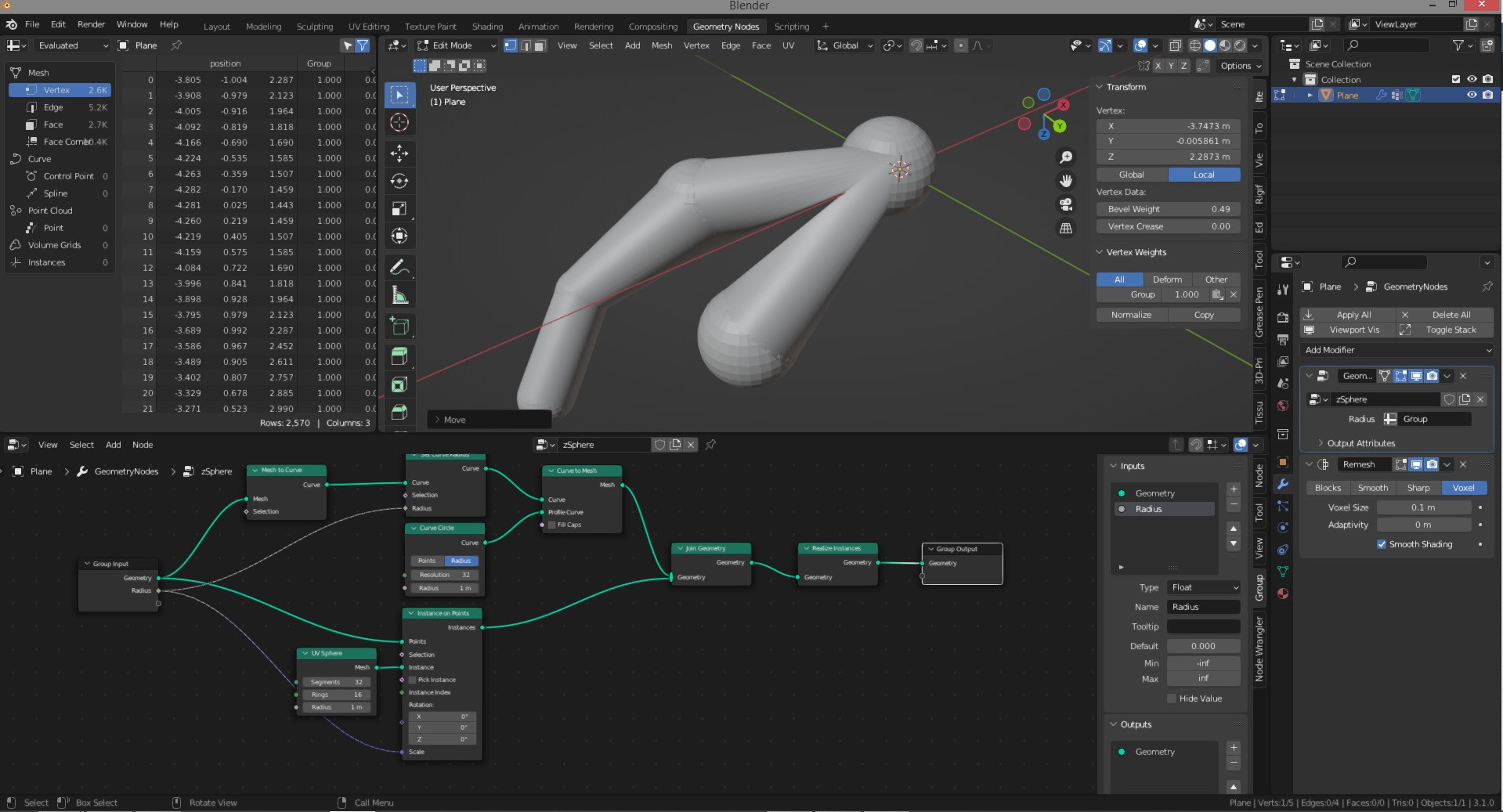 transforms Creating Zspheres in Blender. Trying to add CTRL + A to geometry node modeling