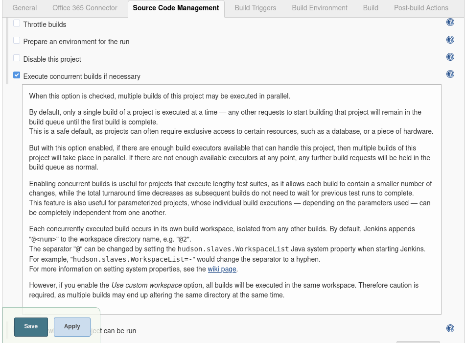 Jenkins workspaces and concurrent builds, how do they work? Stack