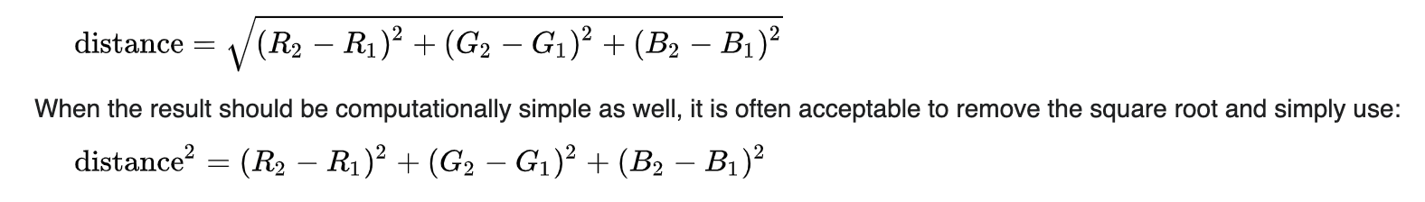multivariable calculus Comparing pixels for color difference taking Alpha into account