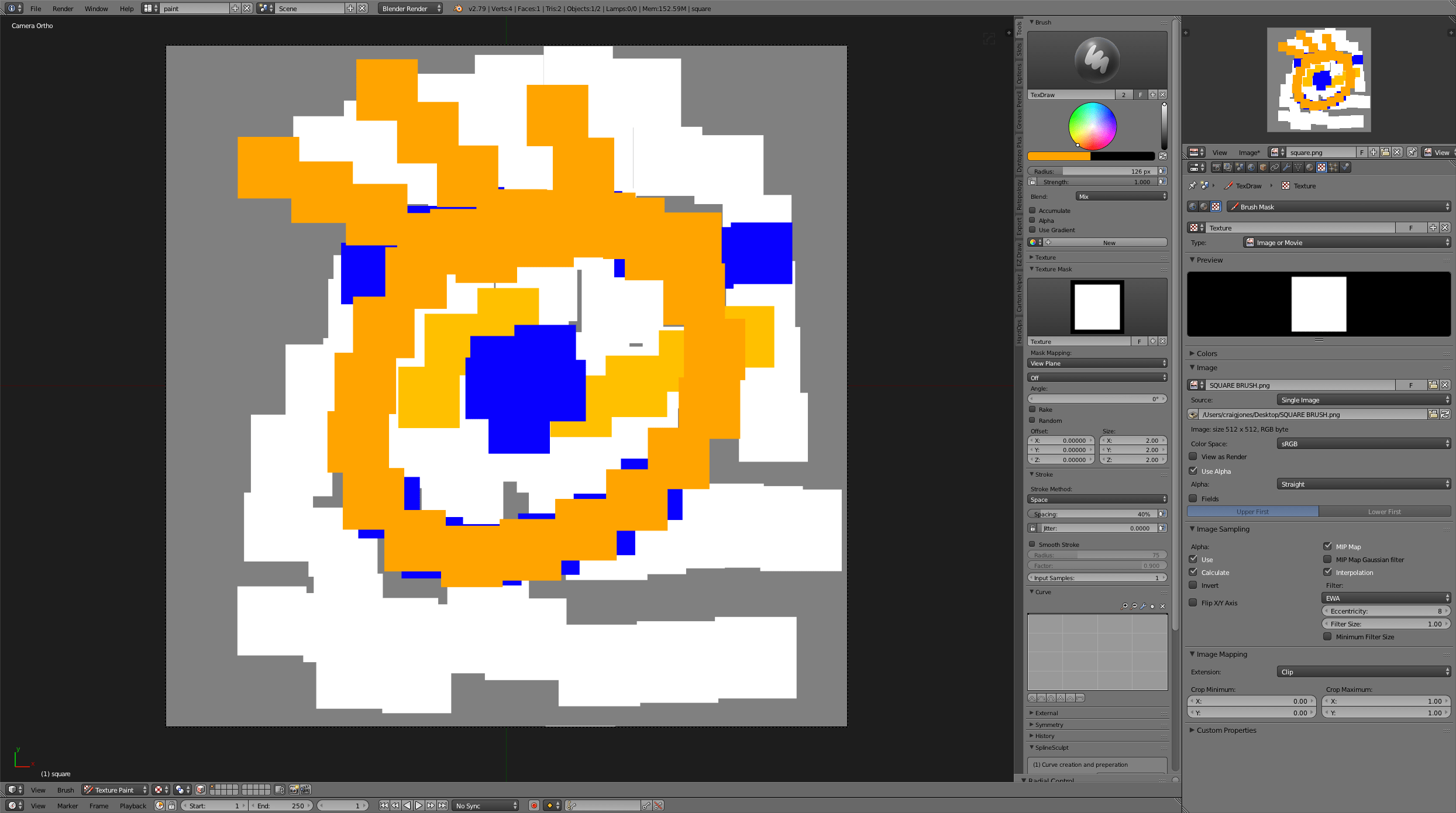 texturing Loving texture paint How can I make a square 'pixel