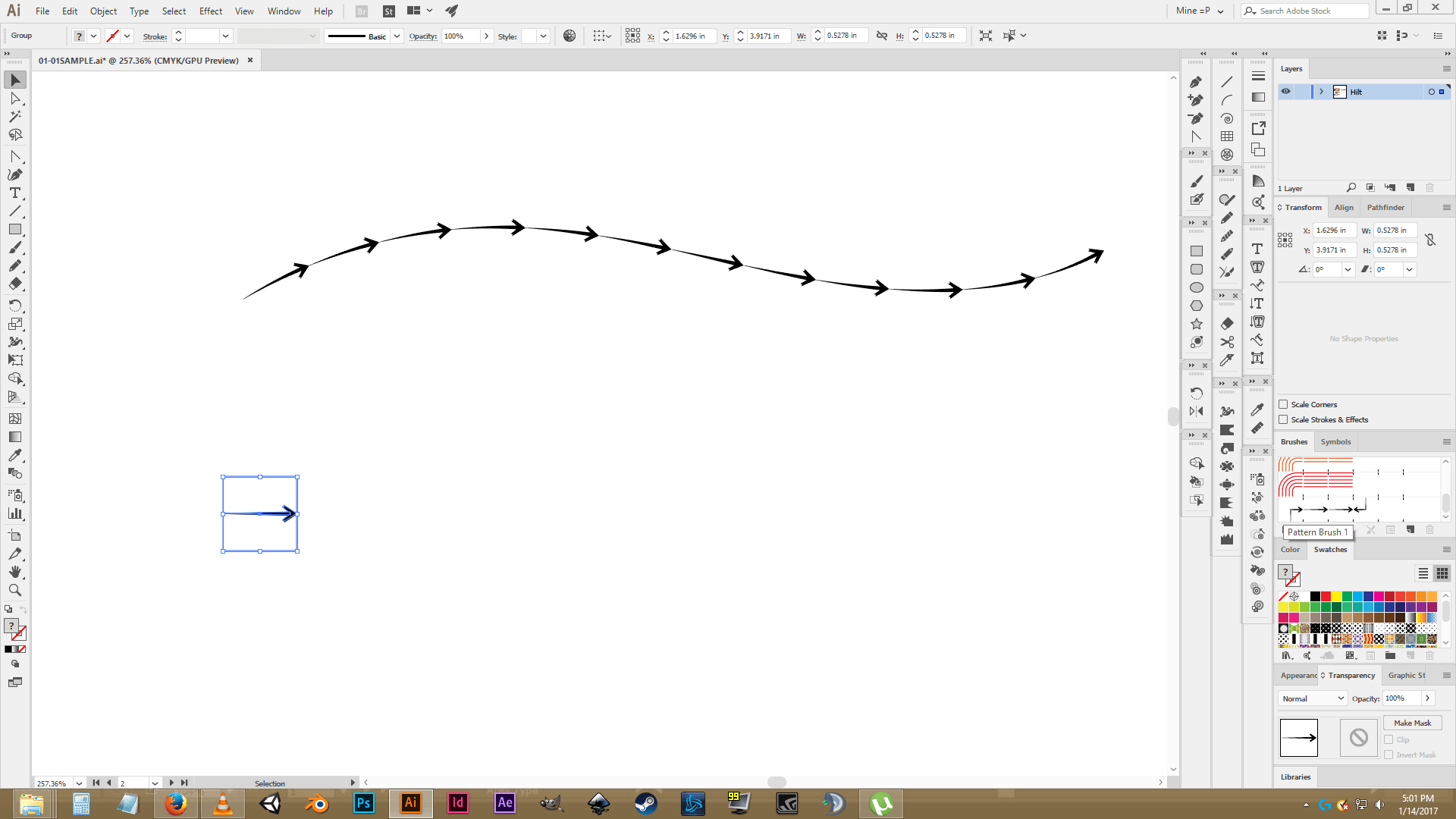 How can multiple arrows be created along a path in inkscape? Graphic
